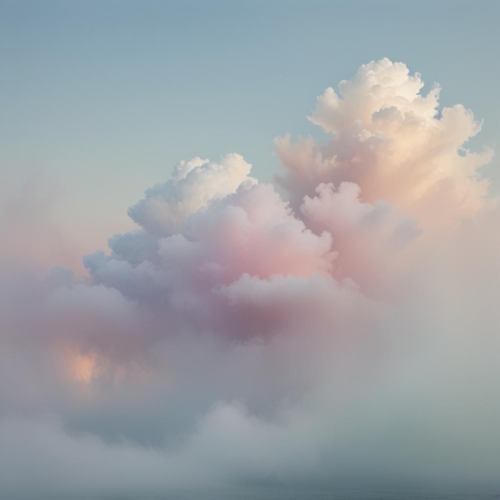 Ethereal Pastel Mist Cloudscape in Color Field Style