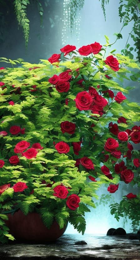 Crying Rose in Hyperrealistic Oil Painting