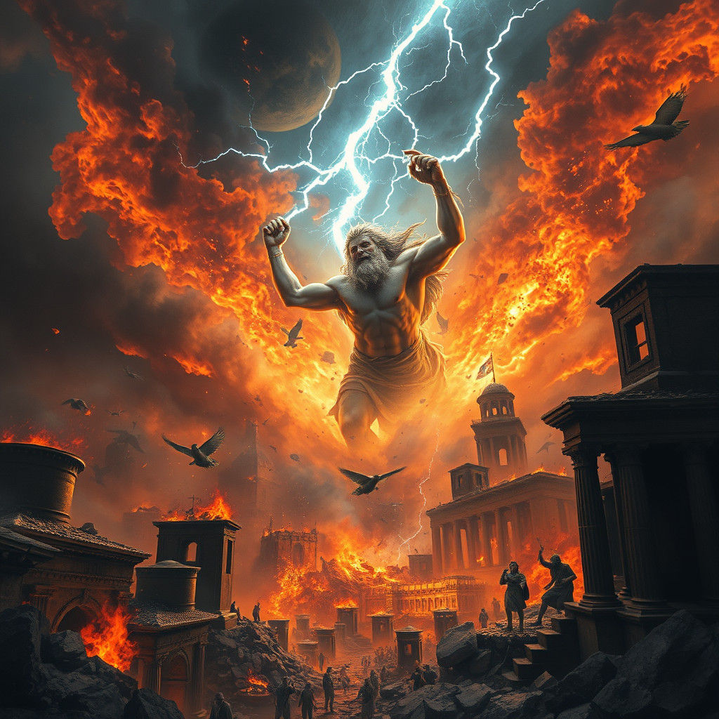 Zeus Unleashes Wrath on Ancient City