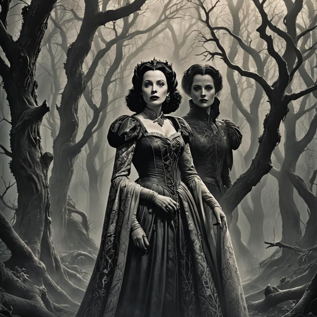 Hedy Lamarr as Snow White in Art Nouveau Style