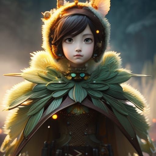 Water Wizard Portrait in Steampunk Anime Style