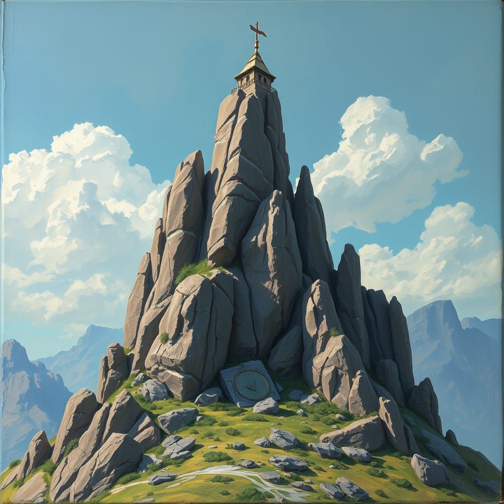 Vibrant Matte Painting in Impasto Style with Cel-Shaded Deta...