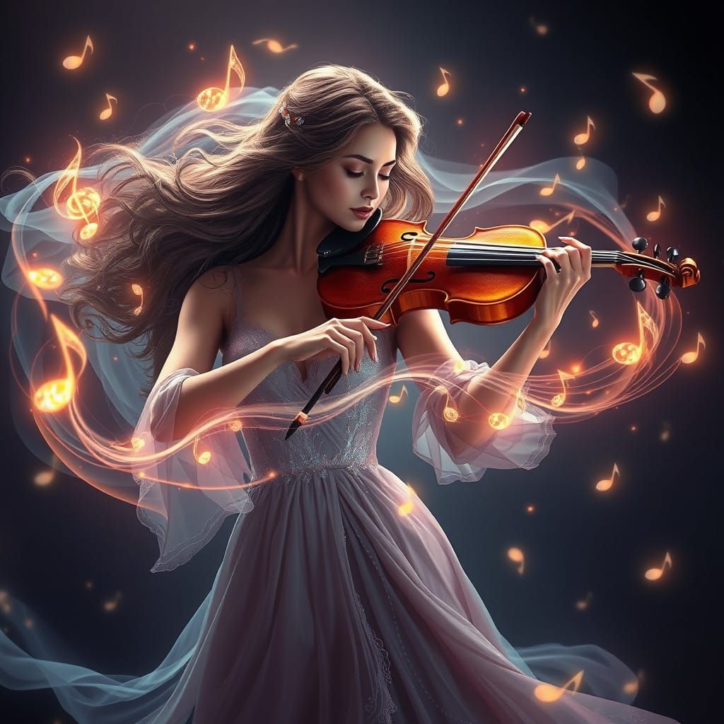 Ethereal Beauty Plays Majestic Magical Violin in a Dreamlike...