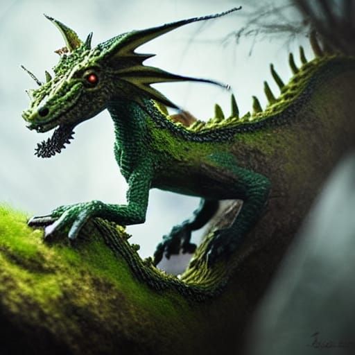 Moss Dragon Fantasy Creature