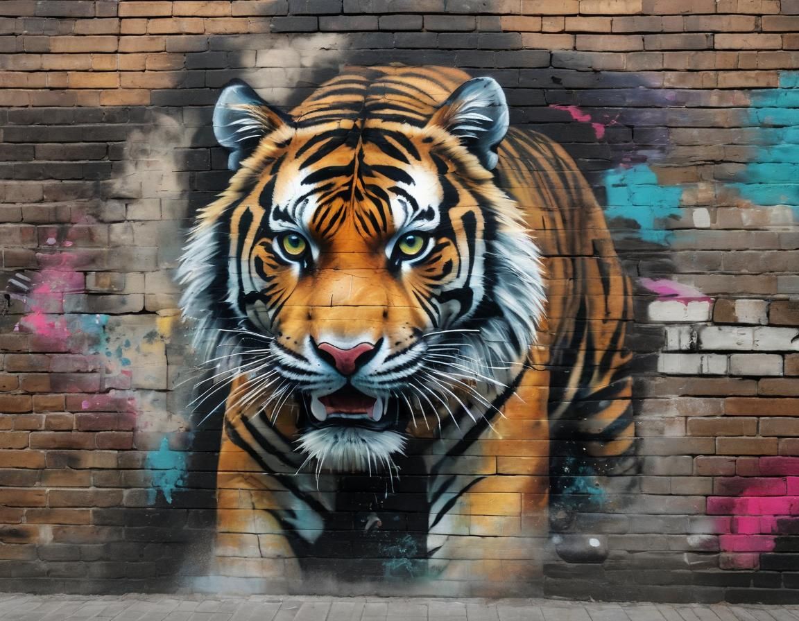 tiger chalk art