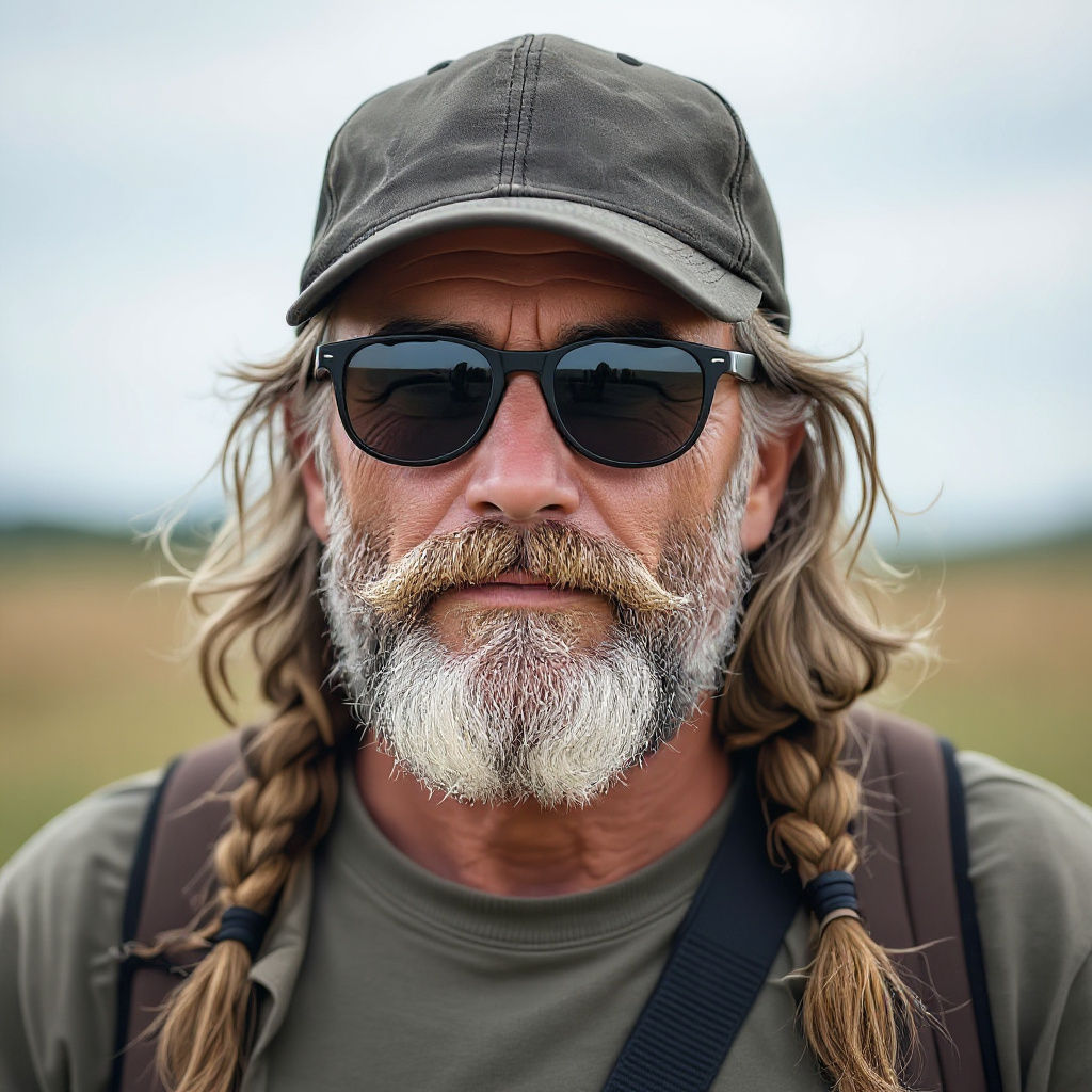 Friendly Man with Long Hair Portrait