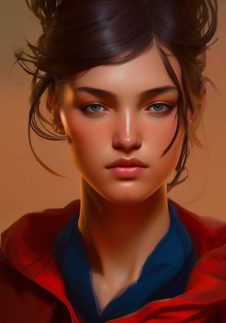 Detailed Portrait of a Girl in Digital Art Style