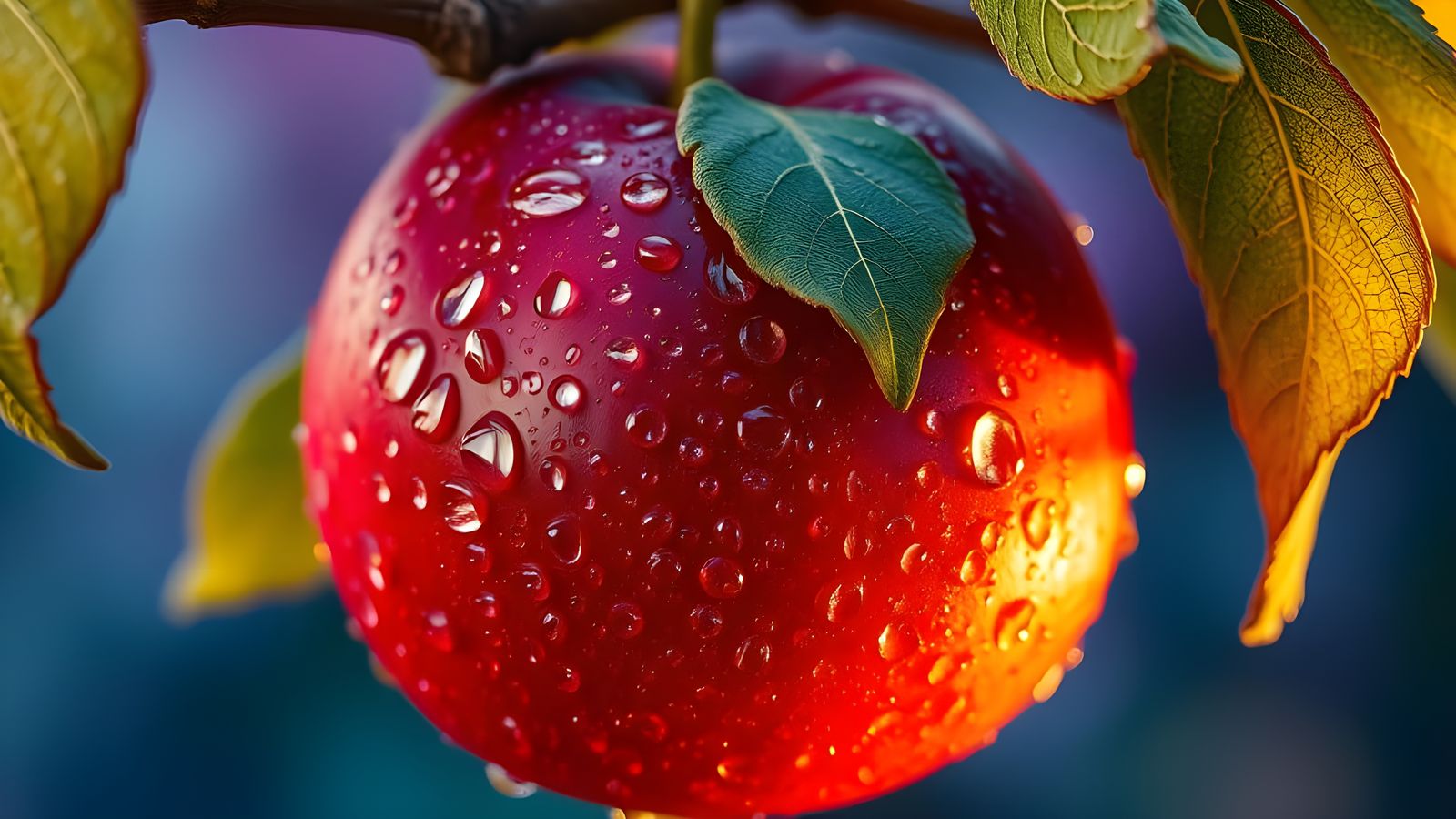 Luminous Plum in Morning Dew, Hyper-Realistic Close-Up