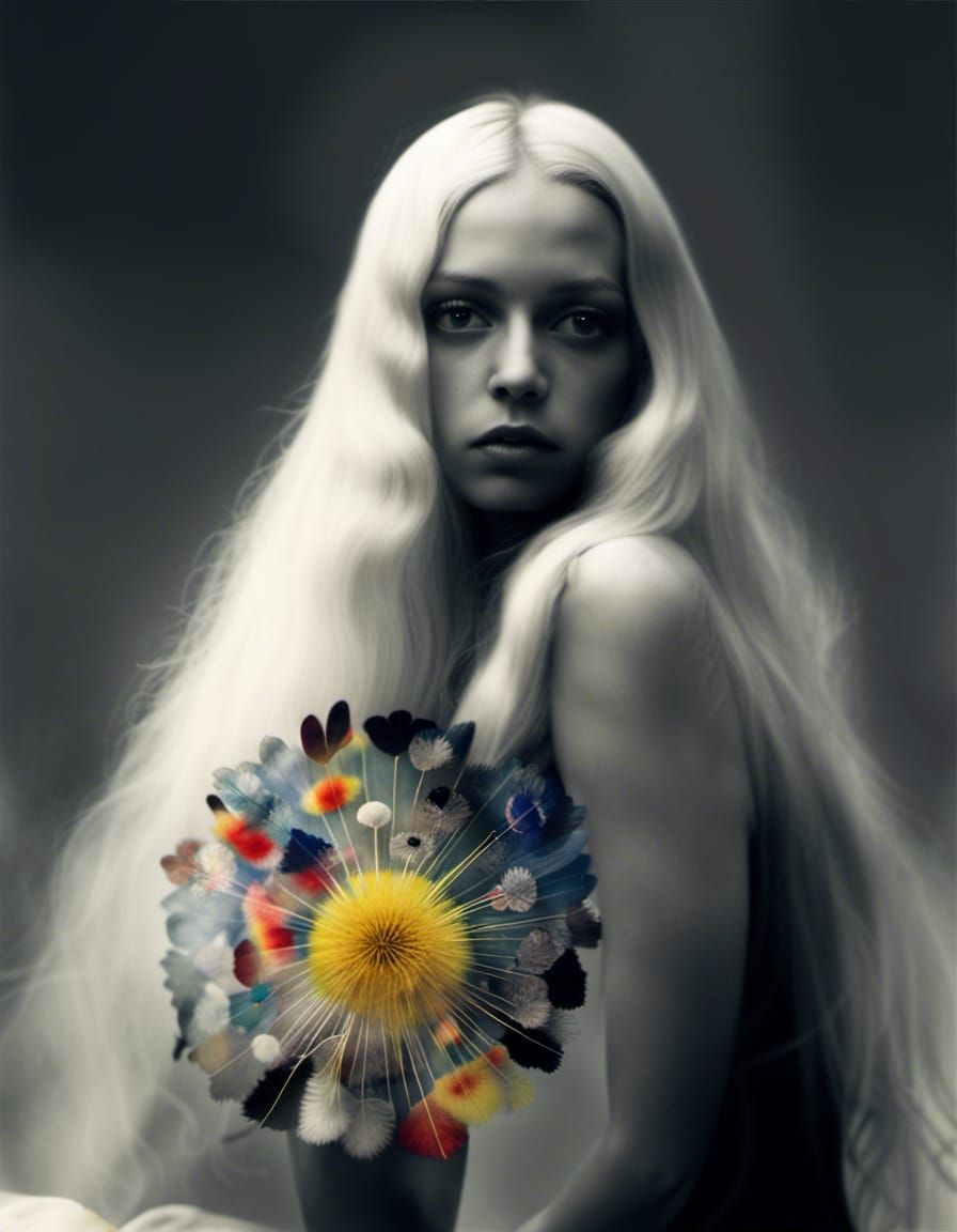 Winged Fairies in Dandelion Dreamscape, Surreal Art