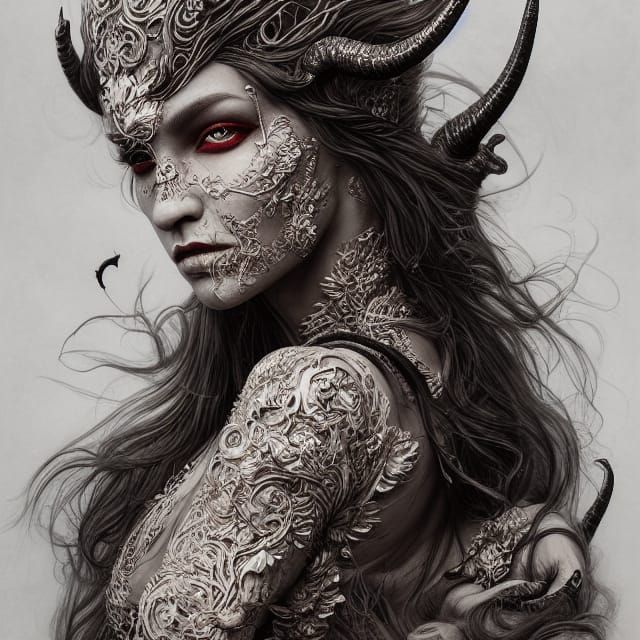 Devil Snake Woman with Intricate Dress