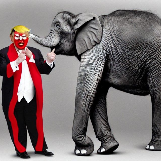 Clown Makeup on Elephant Rider: Photoillustration