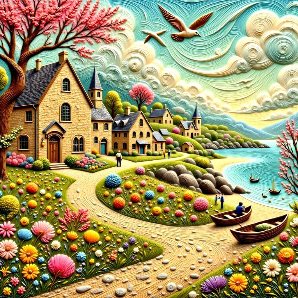 Ancient Coastal Village with Weathered Charm