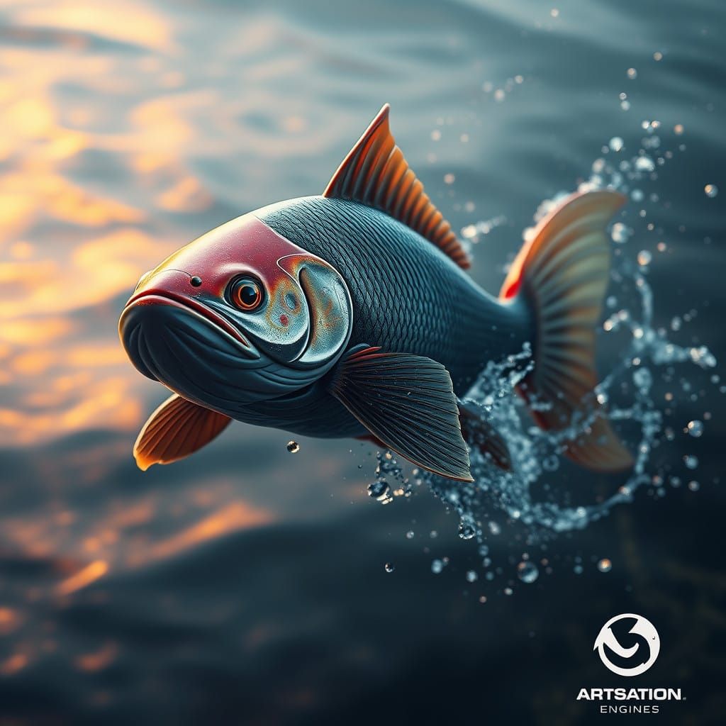 A Fantastical Fish Rides the River's Waves in Deep Color