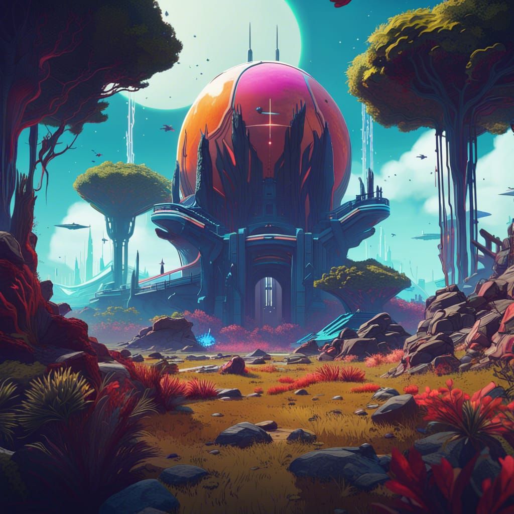 Fantastical Landscape Matte Painting in Deep Color