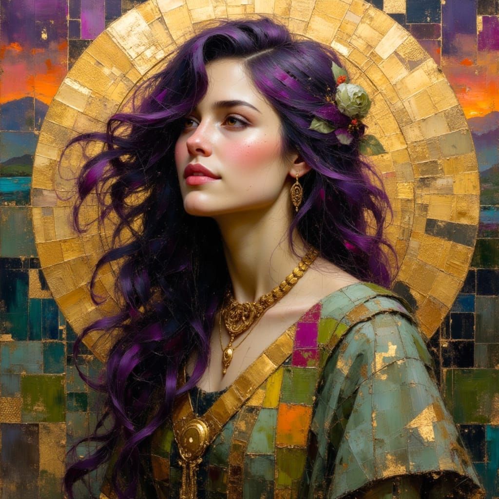 Celtic Goddess in Surreal Oil Painting Dreamscape