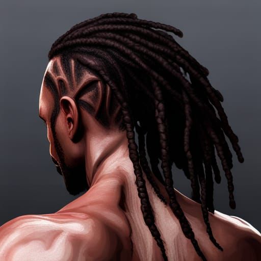 Bald African Male with Dreadlocks: Fantasy Concept Art