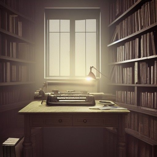 Vintage Typewriter in Dark Academia Style