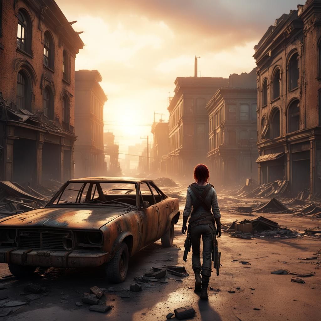 Post-Apocalyptic City Sunrise in Unreal Engine