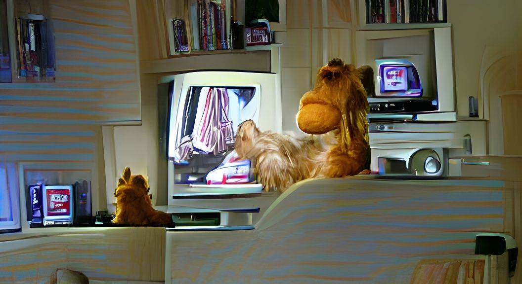 Alf Binge-Watching His Favorite TV Show