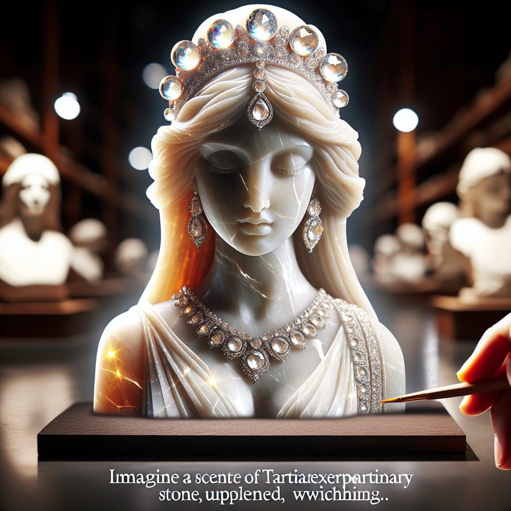 Spectral Stone Sculpture of a Beautiful Woman