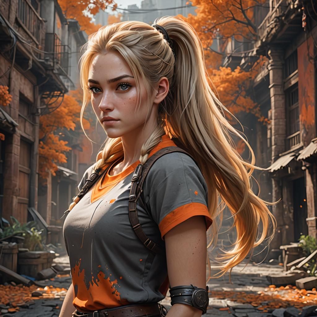 Girl with Blonde Hair, Digital Matte Painting