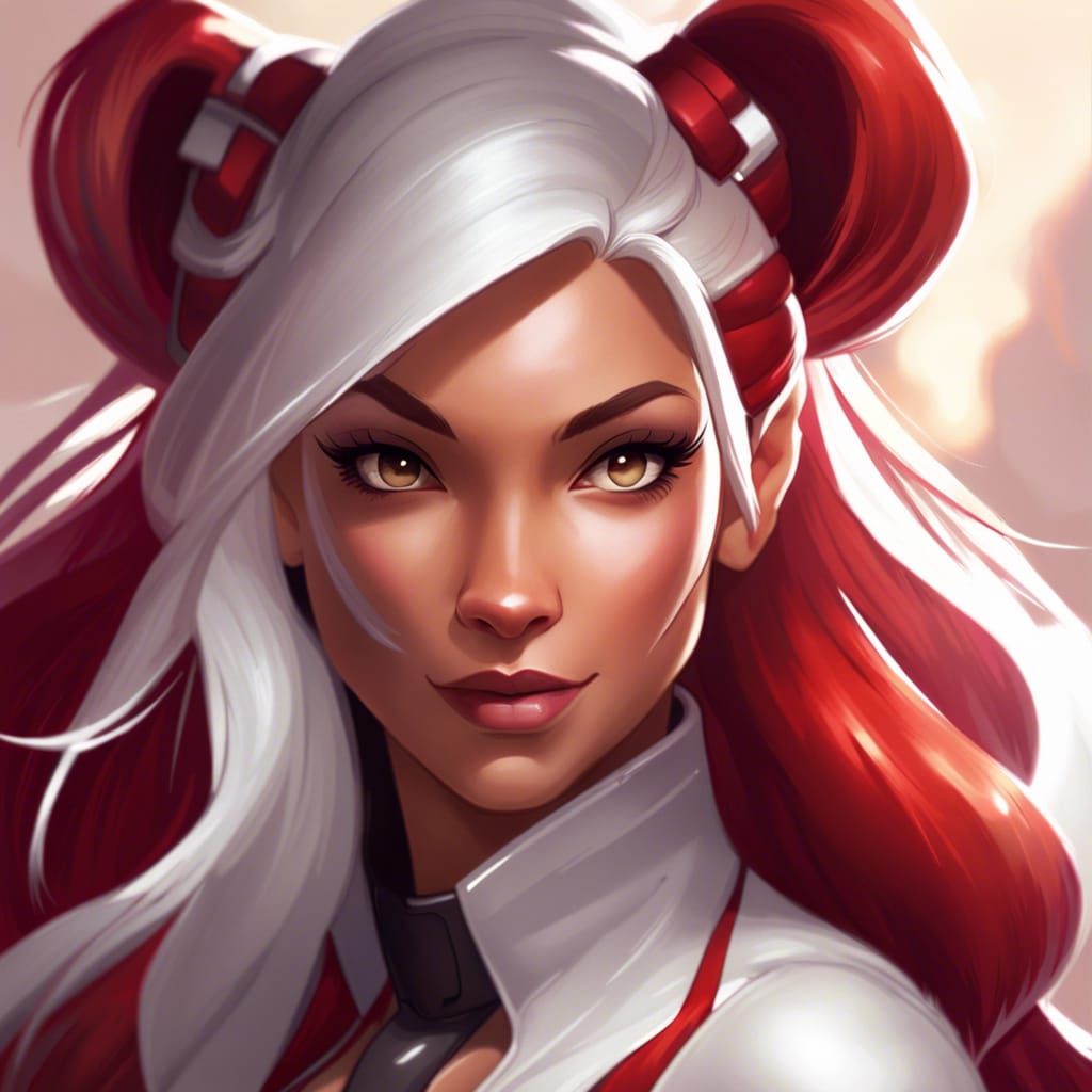 Rena Rouge Portrait in Hyperdetailed Style