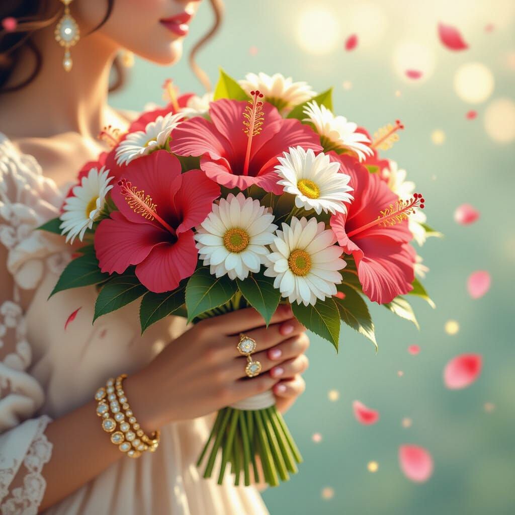 Floral Hand in Dreamlike 3D Ethereal Illustration