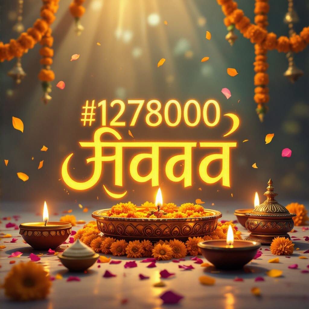 Golden Hindi Calligraphy Devotional Video Cover