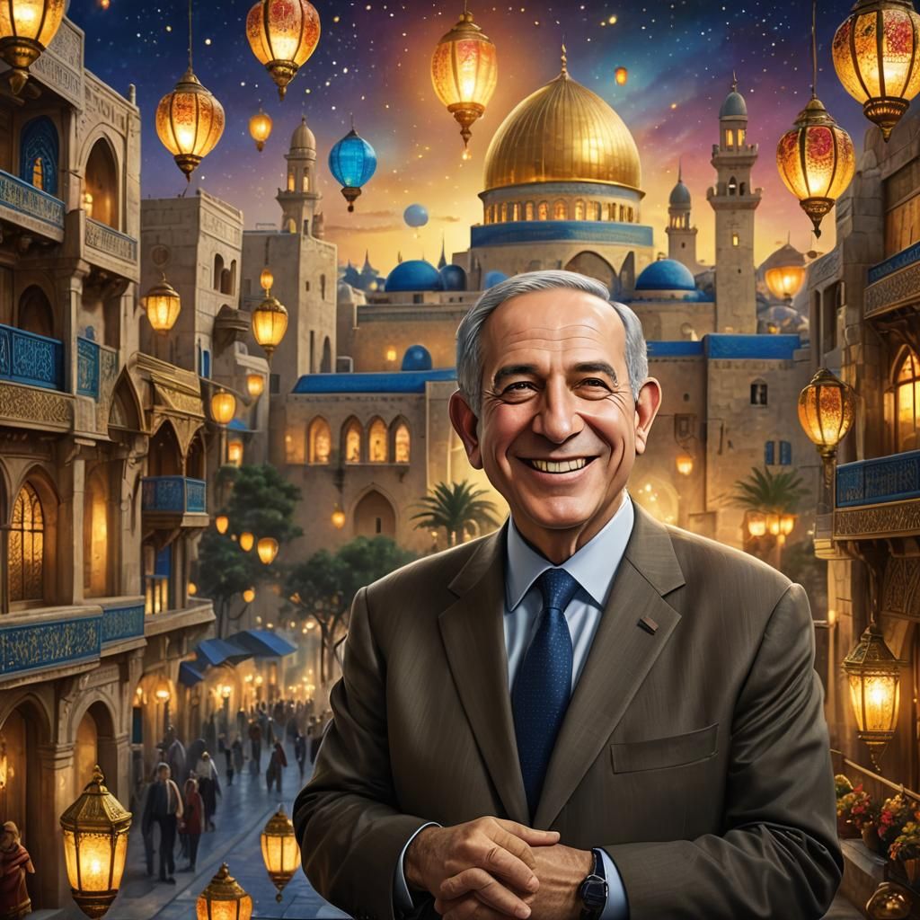 Smiling Israeli Prime Minister Concept Art