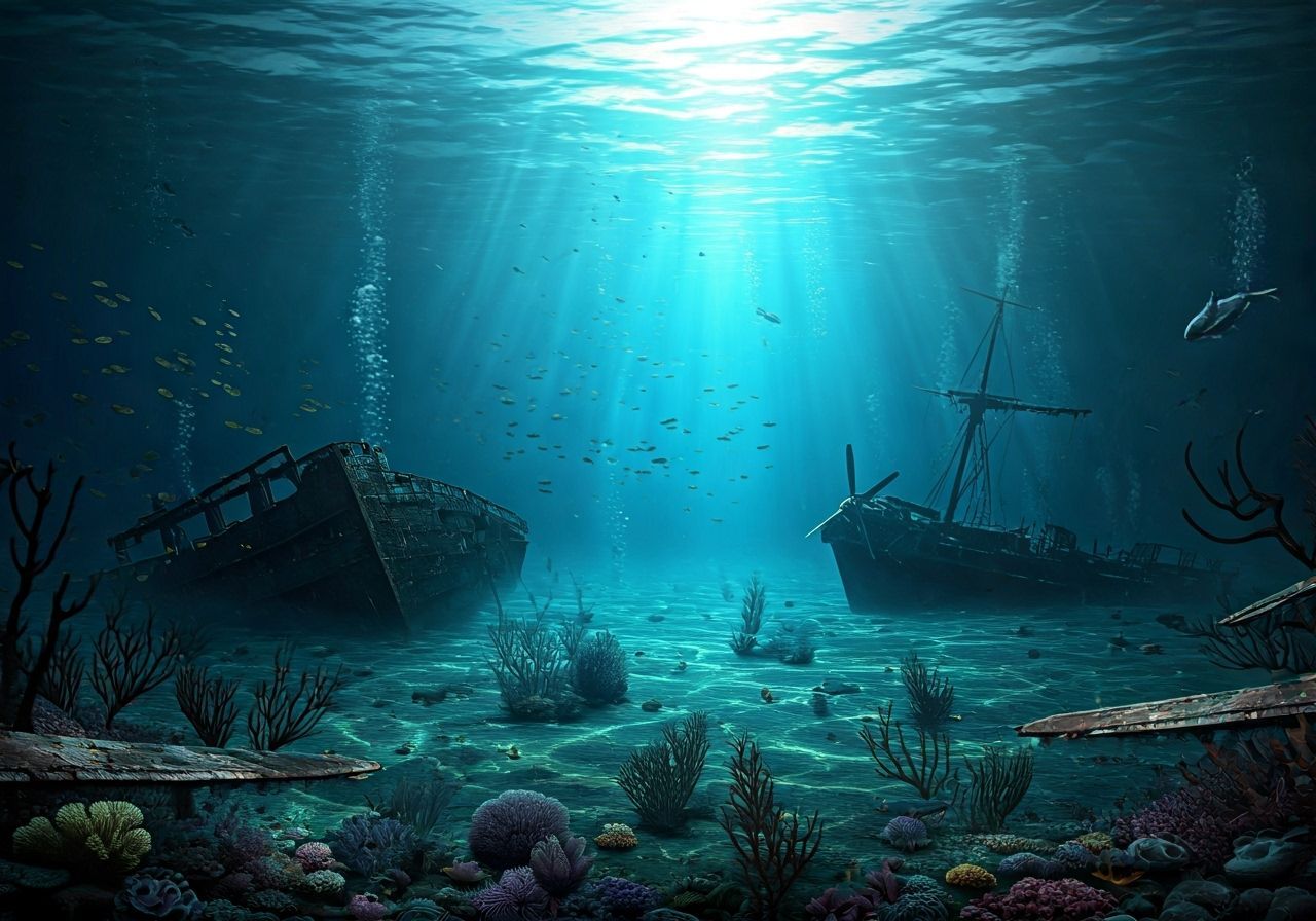 Eerie Bermuda Triangle Shipwrecks in Deep Sea