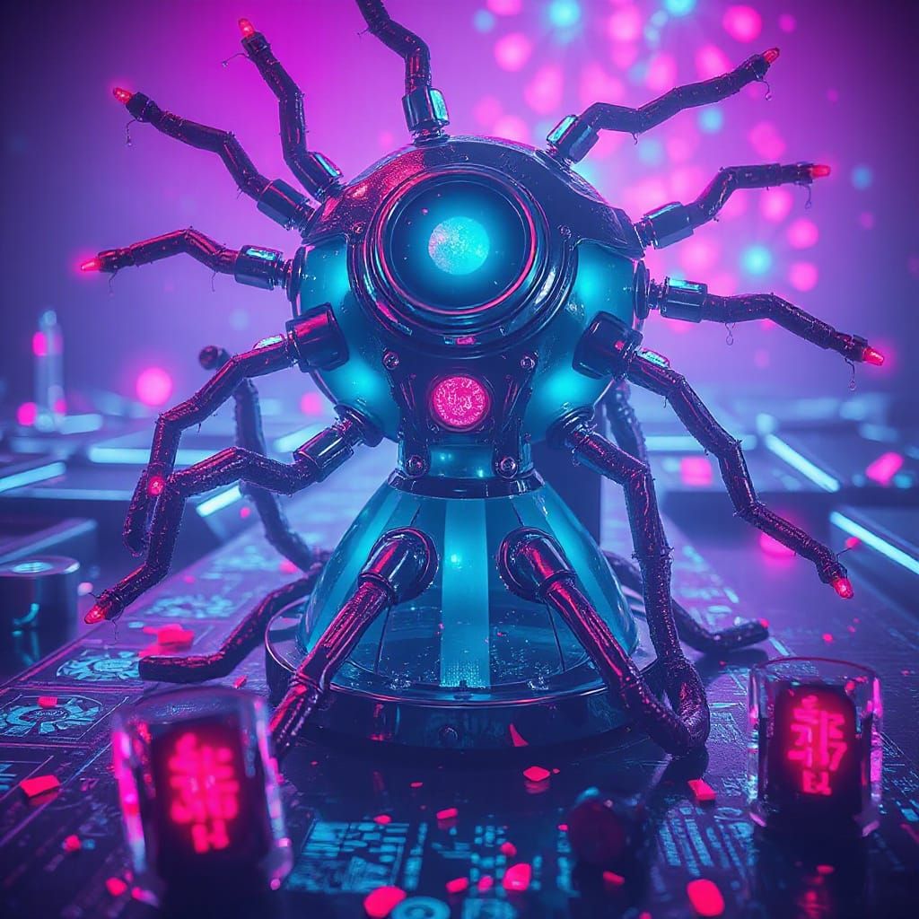 Surreal Bioluminescent Nociceptor Stimulation in Neon Style