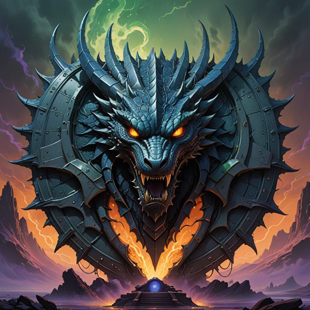 Majestic Dragon Shield in Hyper-Realistic Fantasy Style