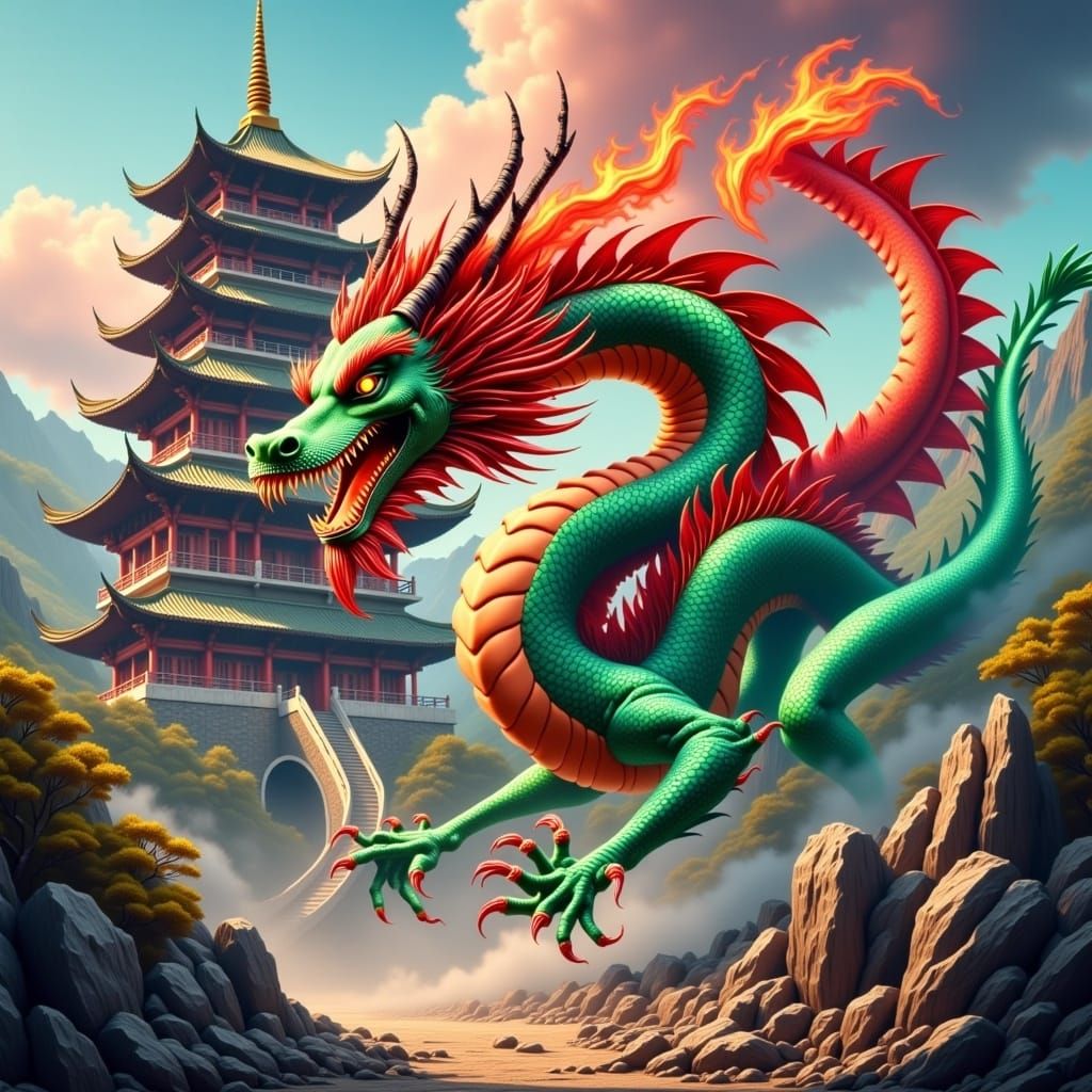 Dragon and Pagoda: Epic Fantasy Album Cover