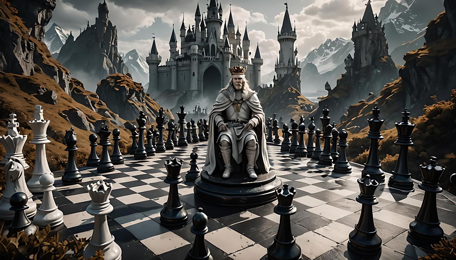 Chess Planet: White King Captured, Fantasy Concept Art