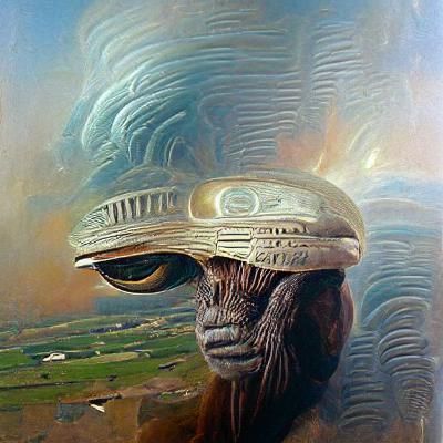 Anunnaki in Oil Painting Style