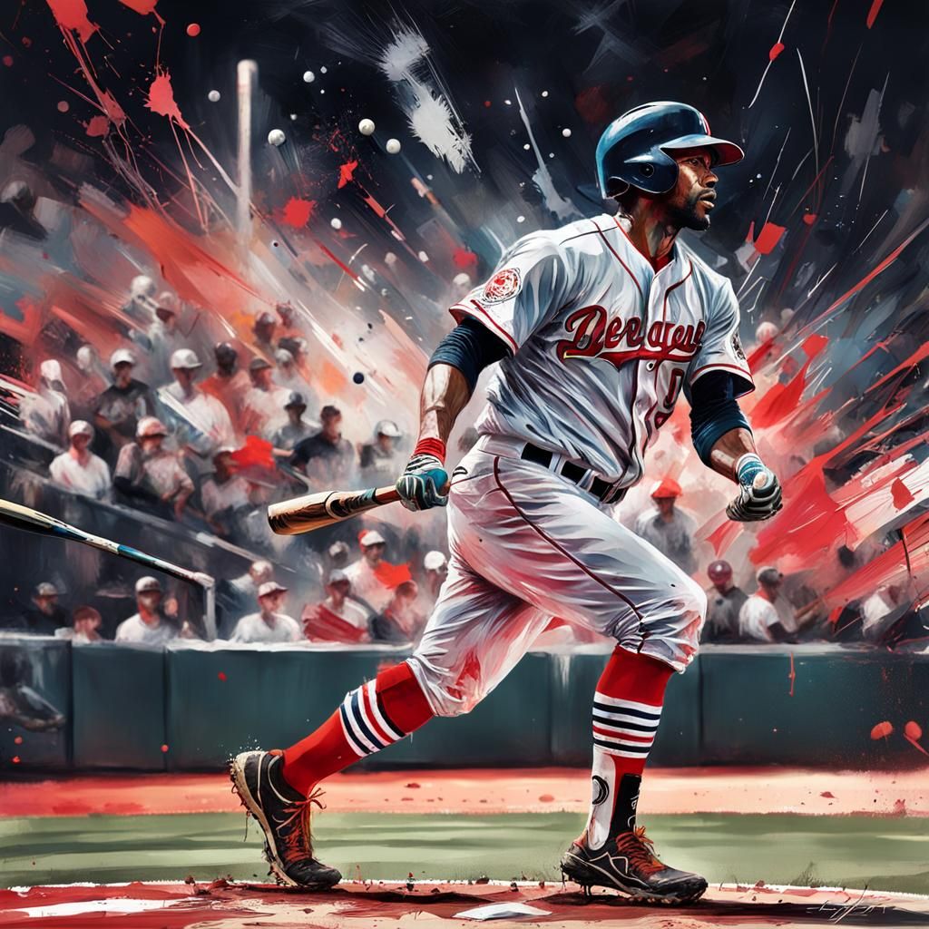 Detailed Spatterpaint Baseball Game Masterpiece