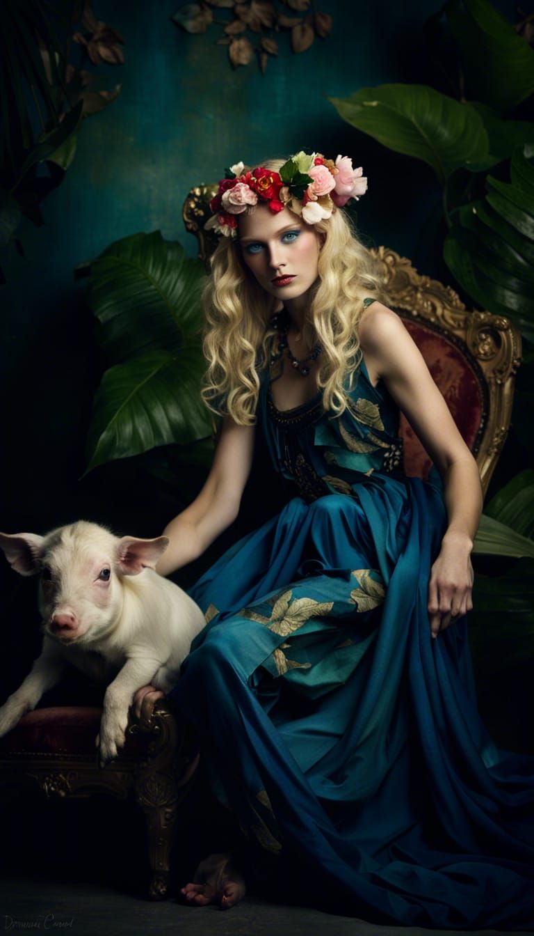 Circe Cosplay with Floral Crown, Fine Art Photography