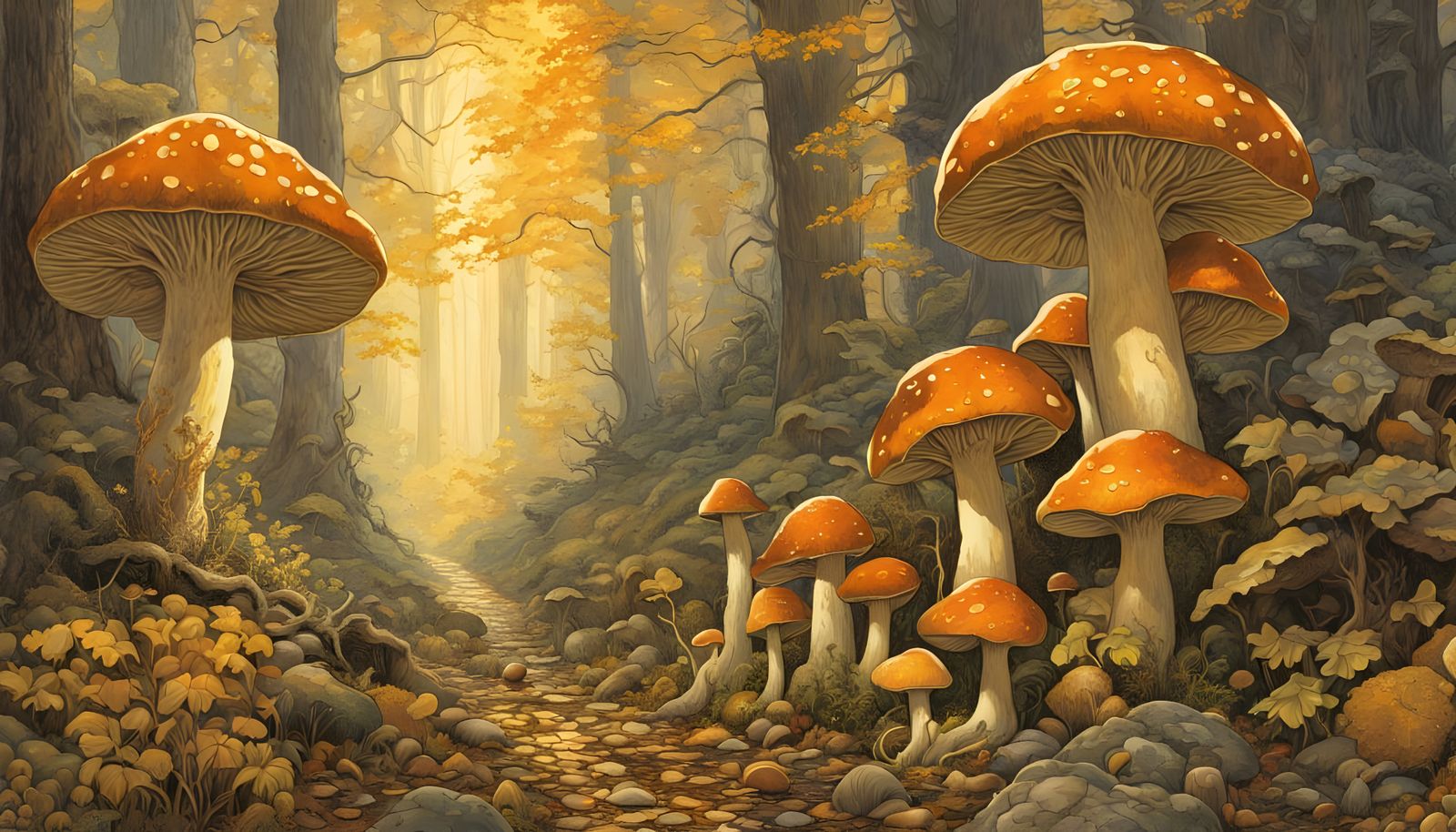 Enchanted Mushroom Realm in Autumnal Oz