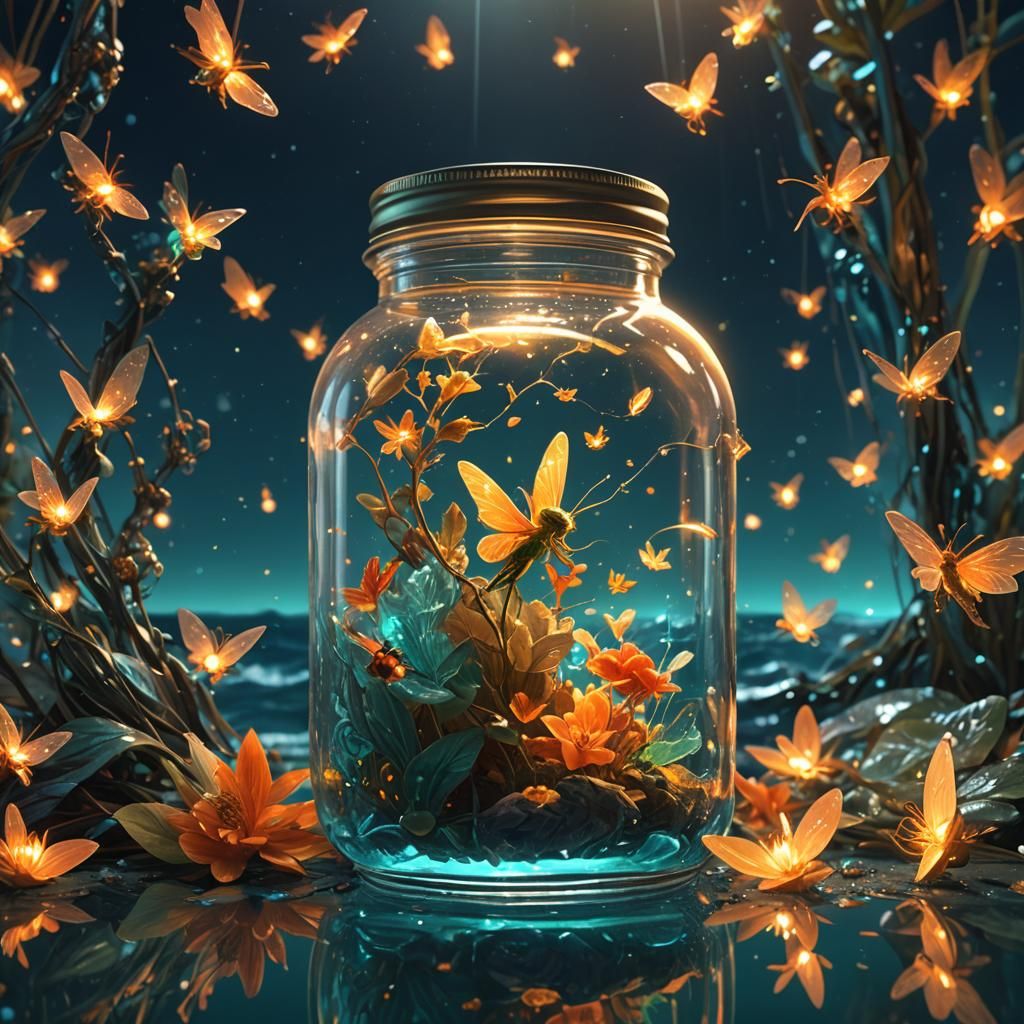 Tinkerbell and Firefly on Ocean Shore