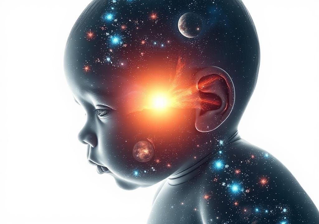 Bioluminescent Sunrise: Universe Inside Transparent Baby