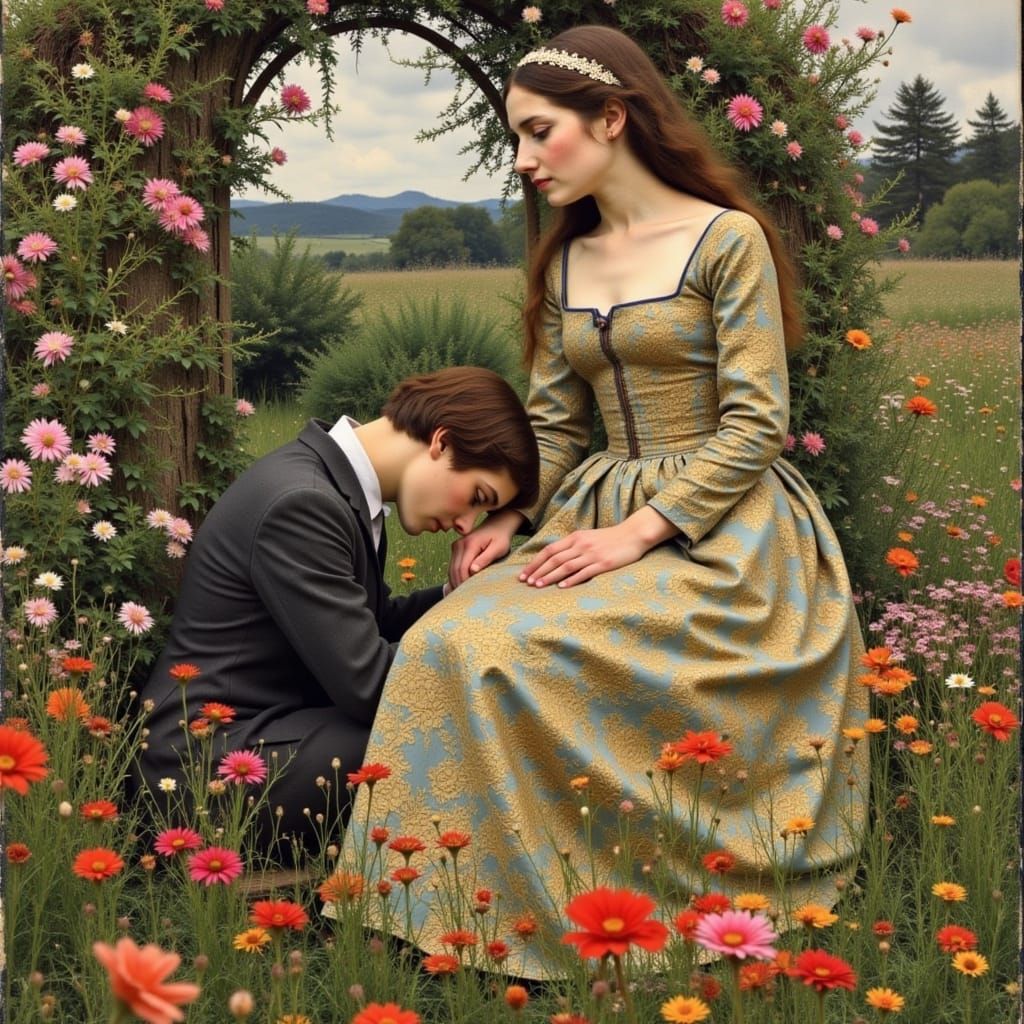 Medieval Romance in Allegorical Painting Style