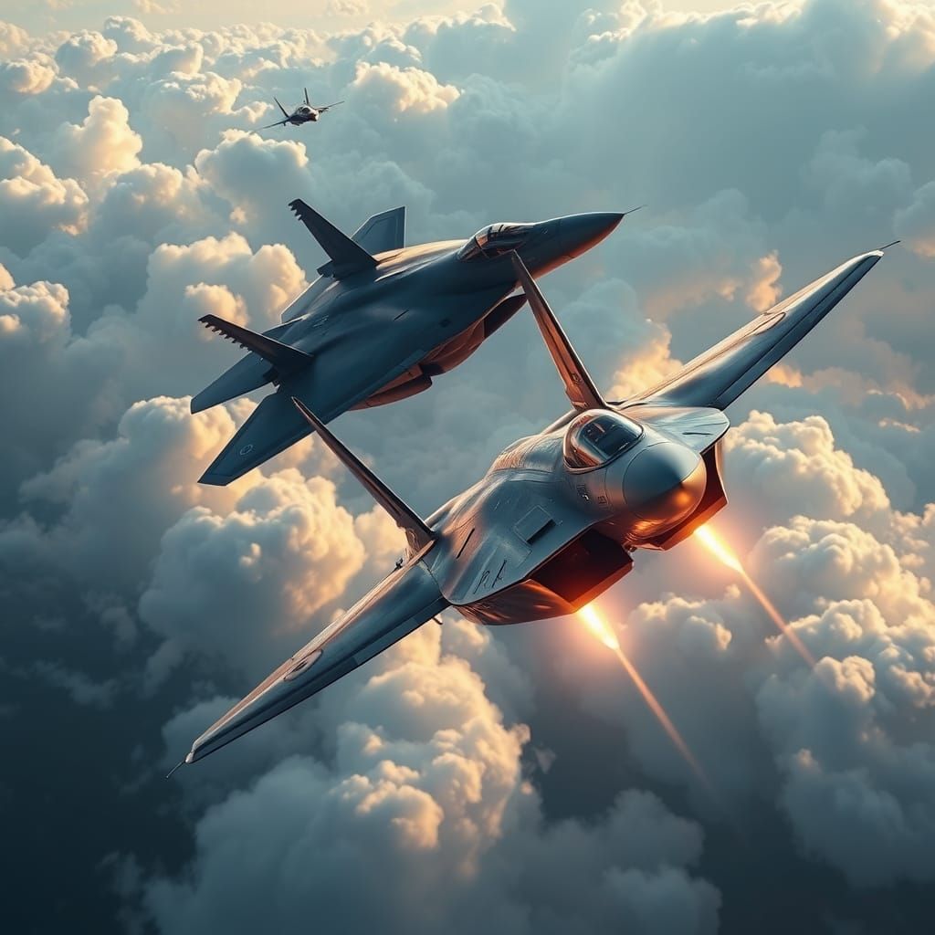 F-22 Raptor vs Su-35: 3D Rendered Dogfight