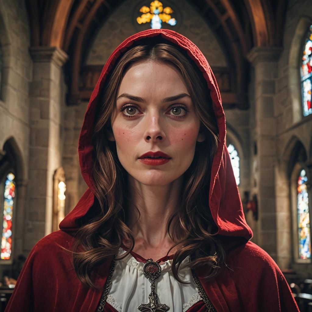 Cinematic Film Still: Red Riding Hood Portrait