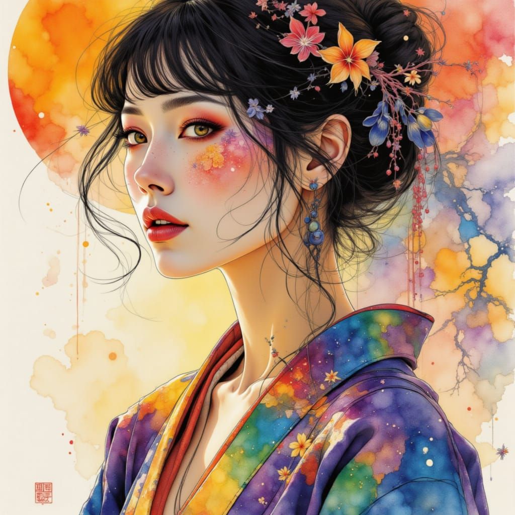Yoko Tsuno in Vibrant Kimono, Sorolla Luminosity