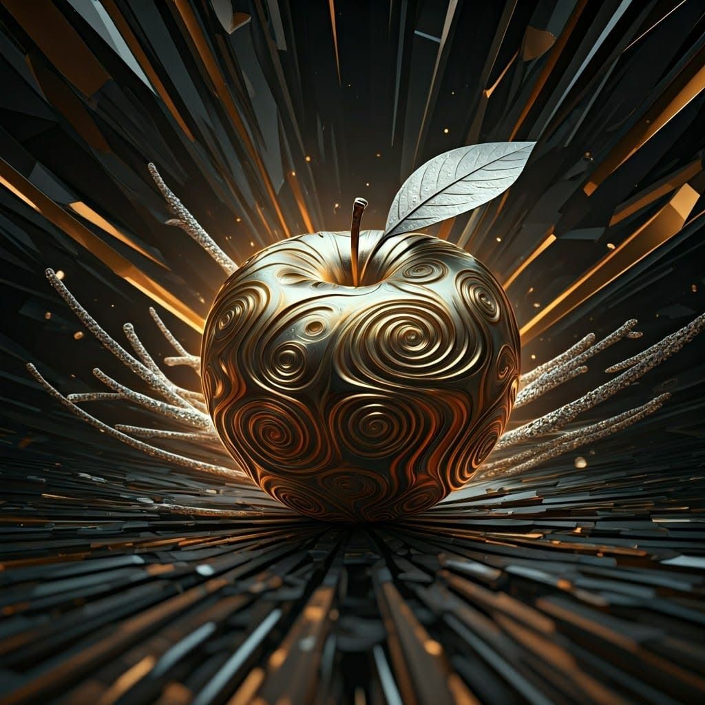 Ethereal Apple in a Dreamlike Realm