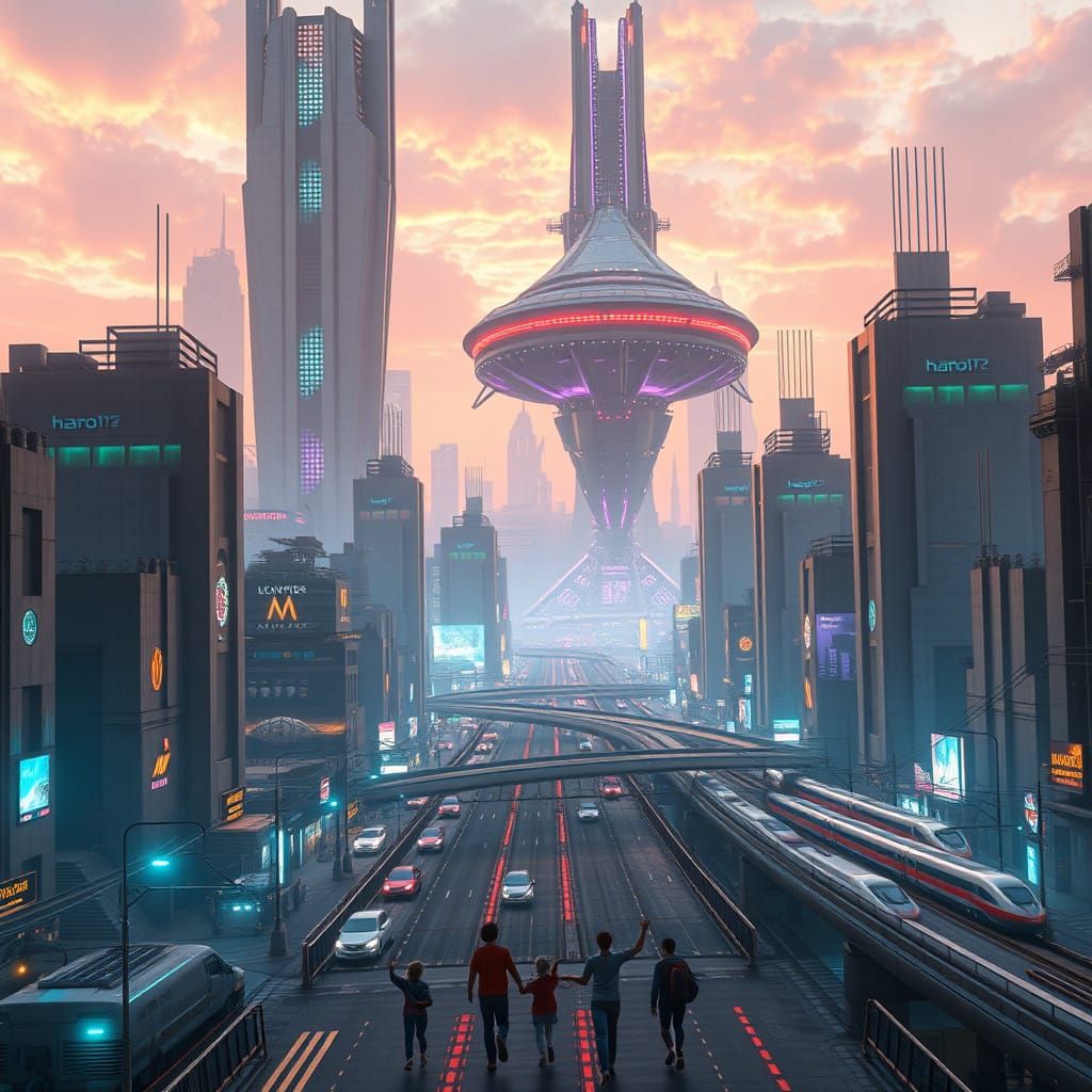 Cyberpunk Metropolis Unfolds in Vibrant, Dystopian Beauty