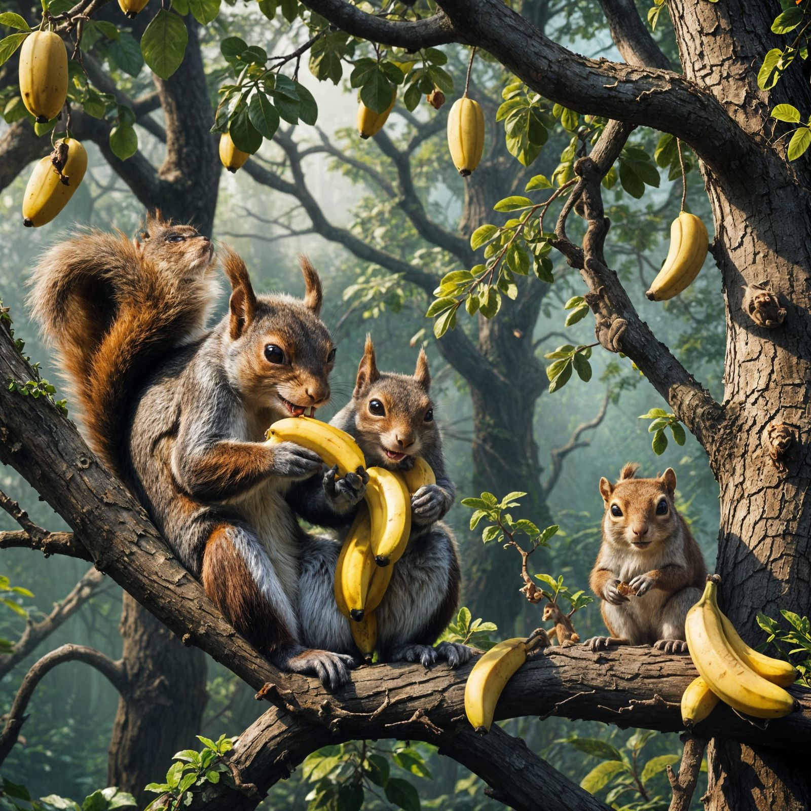 Squirrels and Monkey: Detailed Fantasy Concept Art