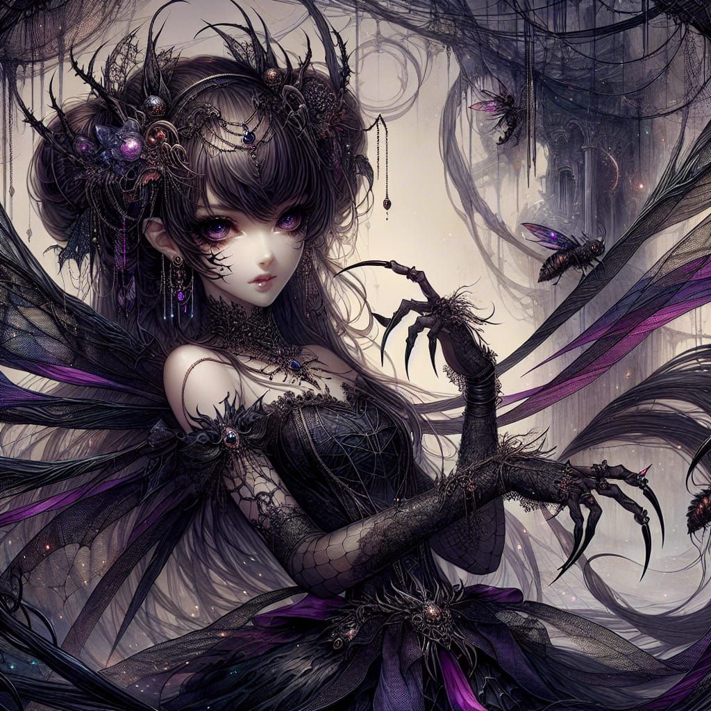 Dark Magic Fairy Enchants with Arachnid Beauty