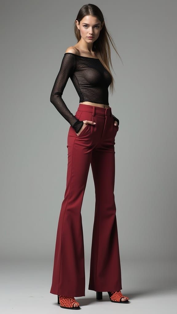 High Fashion Model in Neon Gladiator Sandals