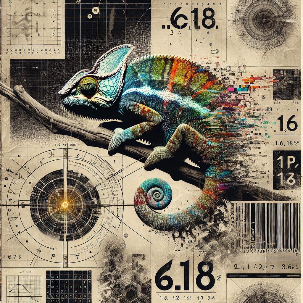 Abstract canvas for little chameleon